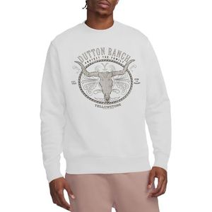 Yellowstone Dutton Ranch Crew Sweatshirt, Wit, Large, Wit, L