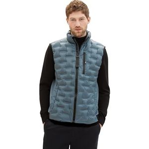 TOM TAILOR Heren 1038906 vest, 32506-Dusty Dark Teal, XL, 32506 - Dusty Dark Teal, XL