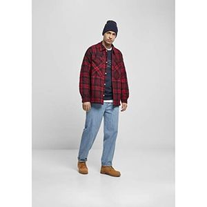 Southpole Flanel Quilted Shirt Jacket voor heren, donkerrood (dark red), XXL