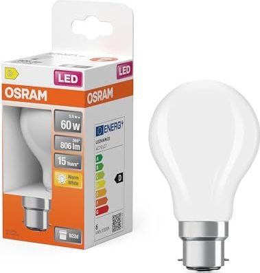 OSRAM - LED-lamp - Mat - A60 - Filament - 2700 K - 5,9 W - B22d - 806 lm - 15.000 uur