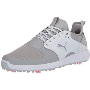 Puma Golf Men's Ignite Pwradapt Caged Golf Shoe, Gray Violet-Puma Silver-Peacoat, 10.5 Wide US