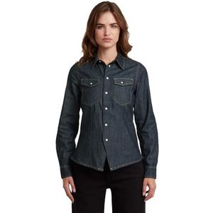 kick slim shirt ls wmn, Blauw (Rinsed D27925-d539-082), S