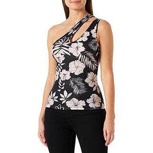 Pinko Tirchio Top Jersey Technisch St. tanktop voor dames, Zdg_zwart/boter, XXS