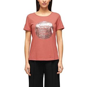 s.Oliver BLACK LABEL T-shirt voor dames, Dusty Orange Placed Print, 36