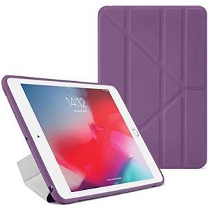 Pipetto iPad Mini 5 (2019) / Mini 4 TPU Origami Purple Slim Doorschijnend Hoesje met 5-in-1 Standposities voor Apple iPad met Smart Cover Auto Sleep/Wake Functie