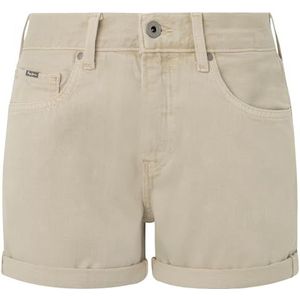 Pepe Jeans Dames rechte korte Hw Shorts, Bruin (Malt Beige), 32W, Bruin (Mout Beige), 32W