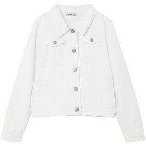 NAME IT Girl's NKFREJA DNM Jacket 4160-YF NOOS jas, helder wit, 104, wit (bright white), 104 cm