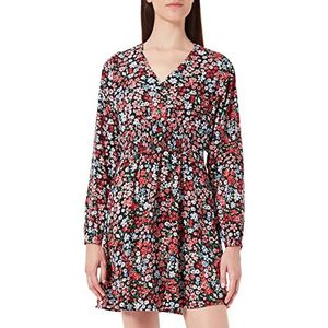 ONLY Womens Onltamara Life L/S Jurk Noos Ptm Jurk, Zwart/AOP: Red Shore Flowers, S