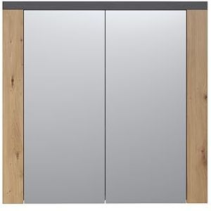trendteam smart living Spiegelkast, houtmateriaal, bruin, grijs, 79 x 78 x 20 cm