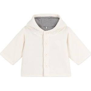 Petit Bateau Gewatteerde babyjas van geborduurd fluweel en Milleraie voering, Milk, 3 Maanden