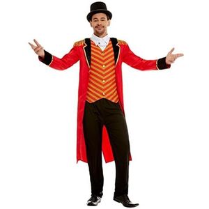 Deluxe Ringmaster Costume, Red, with Jacket, Mock Shirt & Trousers, (M)
