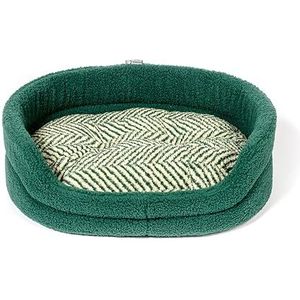 Danish Design Green Herringbone - Sherpa Fleece Slumber Bed Grijs Hondenbed voor Volwassen/Senior/Puppy Bedden - 61 cm