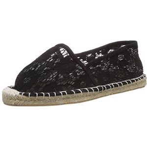 Pieces Haisha Espadrillos Kant Zwart, Dames Espadrille, Zwart, 37 EU