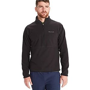 Marmot Heren Rocklin 1/2 Zip, Warme fleecejas, outdoorjas met 1/2-zip ritssluiting, ademende en winddichte trui, Black, XXL