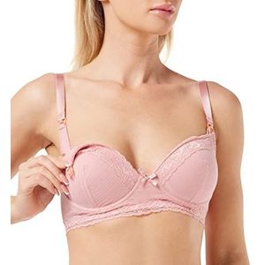 Dagi Dames Lace Gedetailleerd Katoen Niet-Wired Nursing BH, roze (salmon), 80C