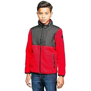 Regatta Myles Fleecejack, ritssluiting, Junior, met borstzak, fleece, Unisex, kinderen, Classic Red/Zwart, FR: XL (maat fabrikant: 9-10)