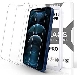 Lugege Screen Protector voor iPhone 12 Pro Max, HD gehard glas, anti-kras werk met de meeste hoes, 6,7 inch, 3 stuks