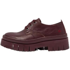 Artvoor vrouwen. 119521167003_008 1952 bordeauxrode leren schoenen -Helphoogte: 5 cm (36), Leer, Rood, 5 tot 8 cm, Veters, Casual