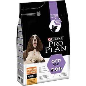 Purina Pro Plan Medium Age + 7 voedsel voor middelgrote oudere honden, senior met kip, 4 zakken à 3 kg