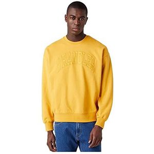 Wrangler Men's Varsity Crew Sweatshirt, Gold Spice, Small