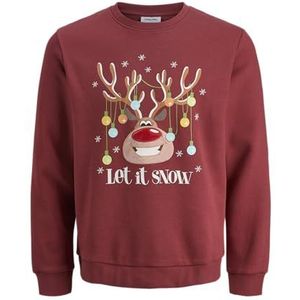 JACK & JONES Junior Jjchristmas Sweat Crew Neck Jnr, brick red, 128
