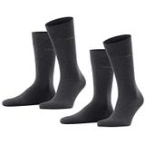 ESPRIT Heren Sokken Basic Uni 2-Pack M SO Katoen eenkleurig Multipack 2 Paar, Grijs (Anthracite Melange 3080), 47-50