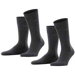 ESPRIT Heren Sokken Basic Uni 2-Pack M SO Katoen eenkleurig Multipack 2 Paar, Grijs (Anthracite Melange 3080), 47-50