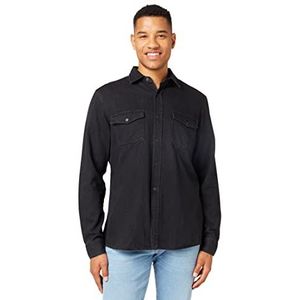 Mavi Heren Two Pocket Shirt hemd, zwart, L, zwart, L