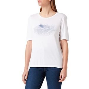 ESPRIT Collection T-shirt met print, Lenzing ™ Ecovero, wit, S