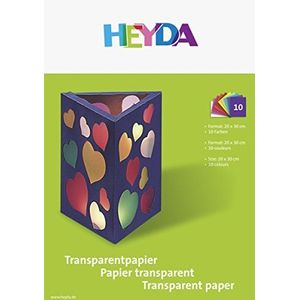 Heyda Ambachtelijke map van transparant papier, 20 cm x 30 cm, 10 kleuren