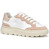 Geox D Spherica EC4.1 A sneakers voor dames, wit/nude, 41 EU, Wit Nude, 41 EU