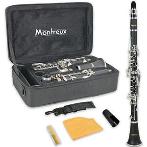 Montreux Student Bb Clarinet Voor Beginners Met Lichtgewicht Beschermende Draagtas, Mondstuk En Riet - Abs -Hars, 17 Sleutels, B Flat