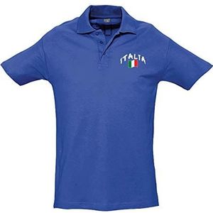 Rugby-poloshirt voor kinderen, Italië, koningsblauw