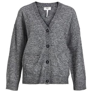 Object - OBJMINNA - Gebreid Vest - Donkergrijs Melange - Lange Mouwen