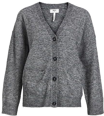 Object - OBJMINNA - Gebreid Vest - Donkergrijs Melange - Lange Mouwen
