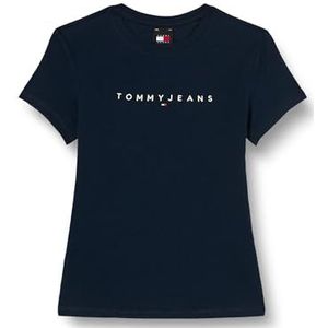Tommy Jeans Vrouwen Slim Lineair Tee Ss Ext S/S T-Shirts, Blauw, 4XL, Dark Night Navy, 4XL/stor/tall