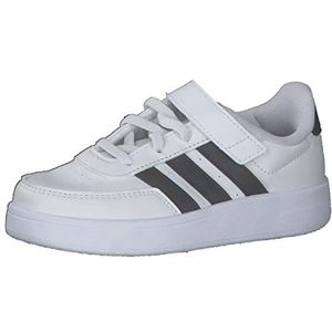 adidas Breaknet Lifestyle Court Elastic Lace and Top Strap Sneakers uniseks-kind, Ftwr White/Core Black/Core Black, 37 1/3 EU