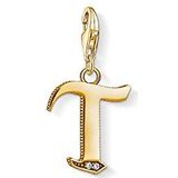 Thomas Sabo Dames-bedelhanger S letter goud Charm Club 925 sterling zilver 1625-414-39