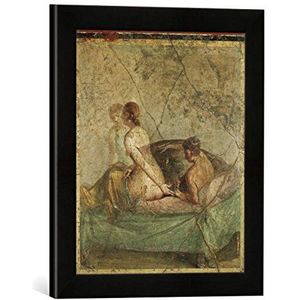 Ingelijste afbeelding van AKG Anonymous erotische scène/Romeinse muurschildering, kunstdruk in hoogwaardige handgemaakte fotolijst, 30x40 cm, zwart mat