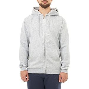 M17 Mens gerecycled Zip Up Hoodie Casual Hooded Sweatshirt Hoody Rits Plain Top Lange Mouw Jas, Grijs, XL