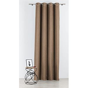 Mendola Interior Cheer Curtain with Eyelets, Natural Linnen Look, Cappuccino, 140x260 cm