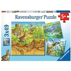 Tiere in ihren Lebensräumen - Puzzle mit 49 Teilen