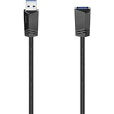 Hama USB A-kabel - USB A (verlengkabel, USB 3.0 A-stekker, USB A-aansluiting, 5 Gbit/s, 0,9 A, 1,5 m) zwart