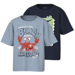 NAME IT - Nmmvagno 2P - T-shirts - Bleu Céleste - Katoen