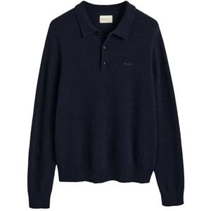 Wool Blend Polo, evening blue, S