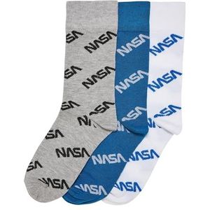 Mister Tee Uniseks sokken, helderblauw/grijs/wit, 27-30