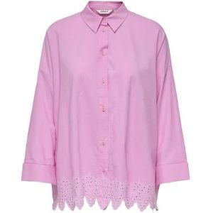 Onlgraces Tulum Ls Emb Shirt WVN, Fuchsia pink., XS