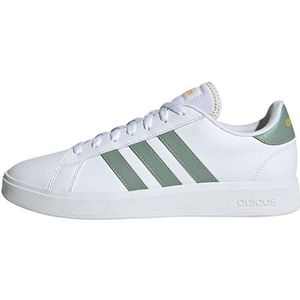 adidas Grand Court Base 2.0 heren Sneakers, ftwr white/silver green/bold gold, 46 EU