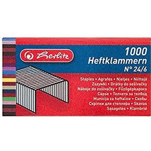 Herlitz 8760514 nietjes nummer 24/6 verzinkt, 1000 stuks, metaal