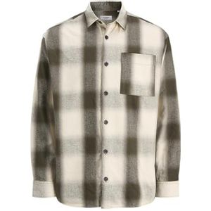 JJ Rebel - Overhemd - Opaal - Karamel - Wolwit - Geruit - Lange Mouw